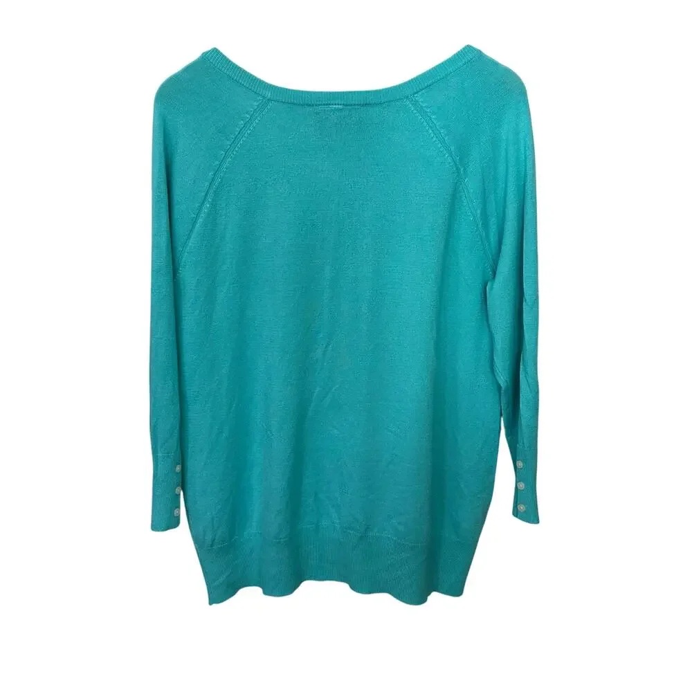 Lane Bryant‎ Cardigan Sweater Women's Size 14/16 Button Up Blue Lightweight New